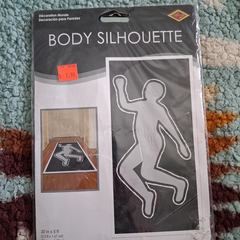 Holiday Body Silhouette Party Decor - Black and White
